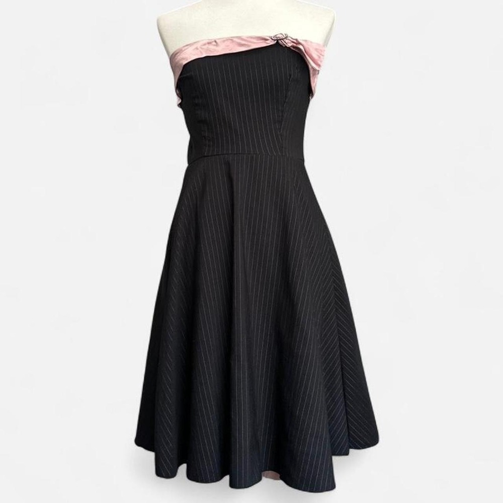 Taunt Y2K pinstripe strapless dress